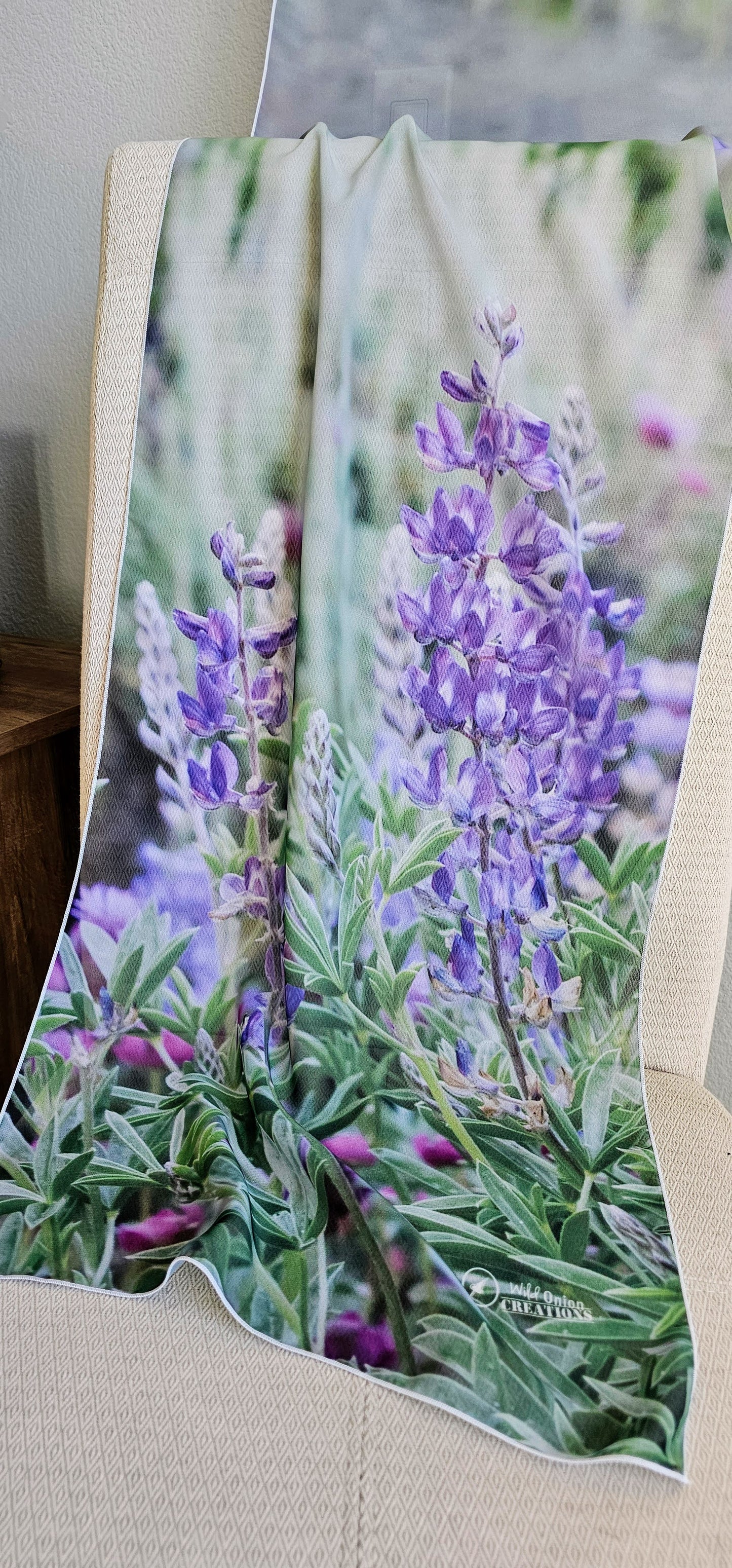 Purple Lupines Wildflowers Long Scarf