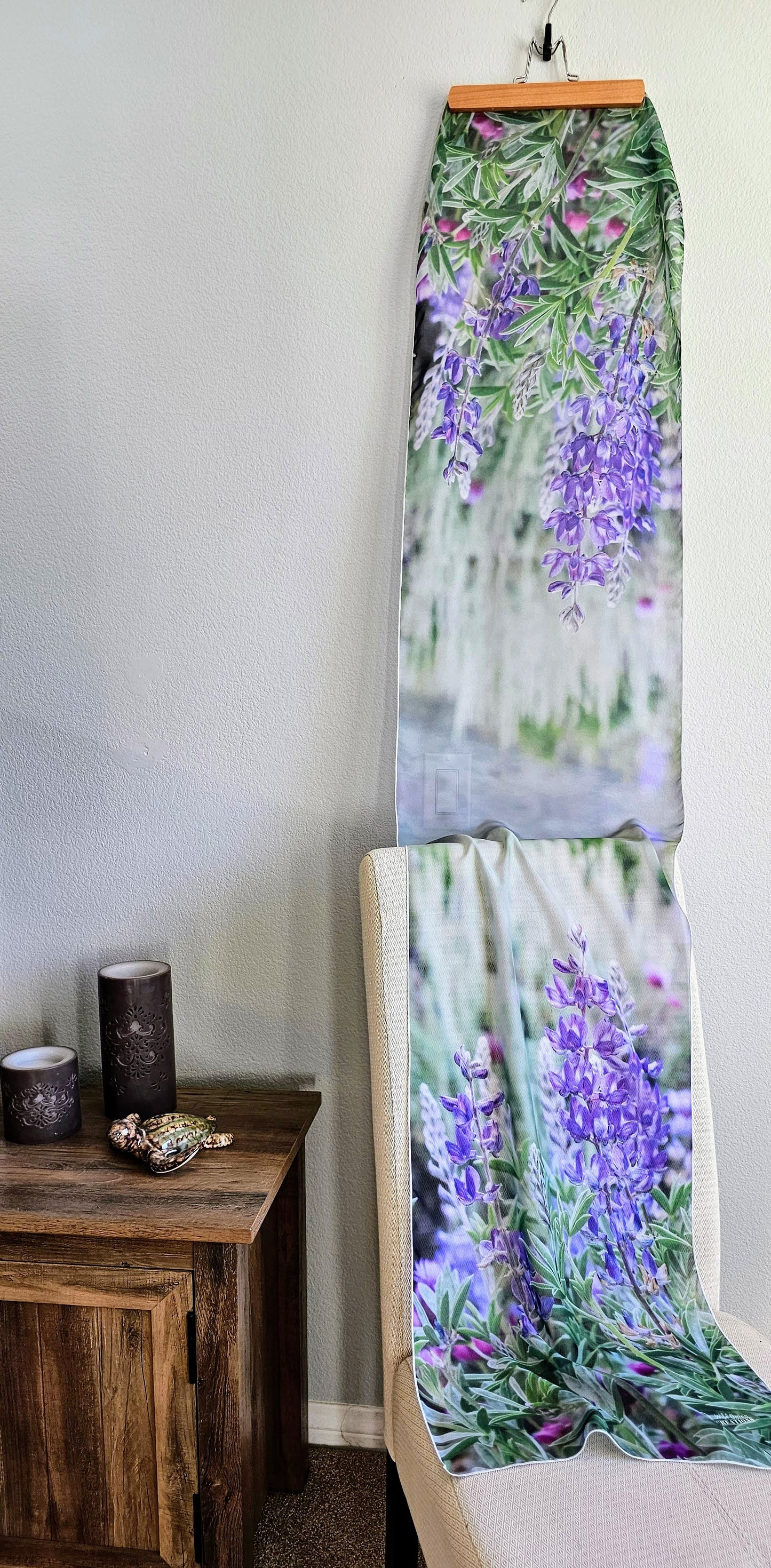 Purple Lupines Wildflowers Long Scarf