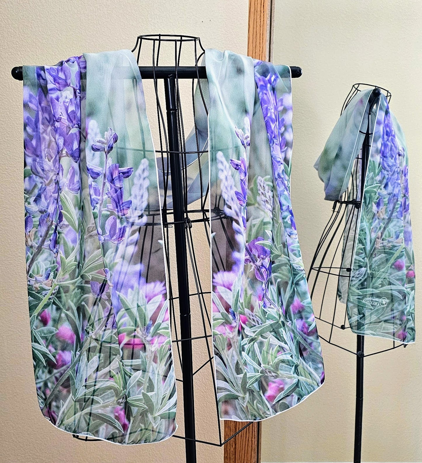 Purple Lupines Wildflowers Long Scarf