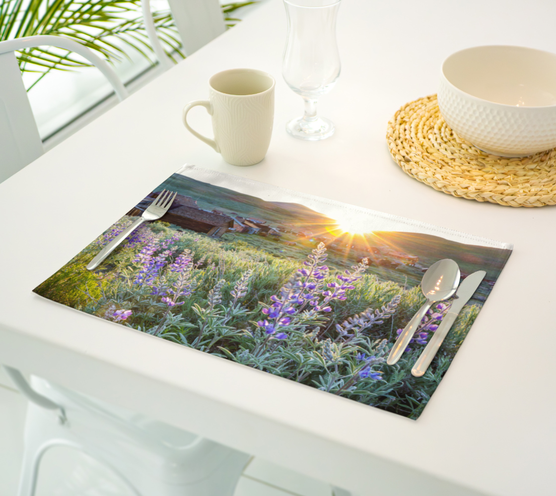 Bodie Sunrays on Purple Lupine Wildflowers Placemat